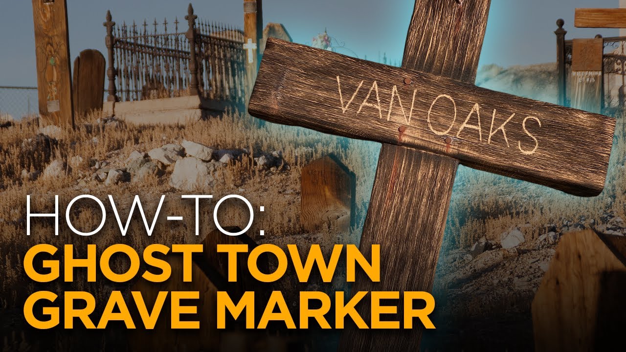 Ghost Town Grave Marker / Wooden Cross for Halloween