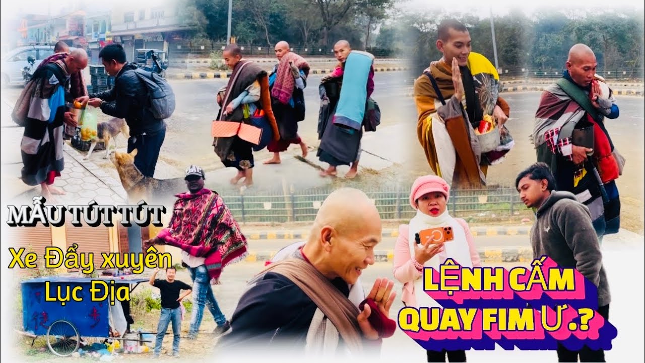 SÔNG LAM NÓI CẢNH SÁT CẤM QUAY PHIM. TÚT TÚT LÀM NGƯỜI MẪU. CÁC SƯ PHỤ NHỎ ĐI KHẤT THỰC.