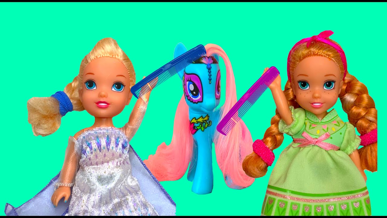 Elsa and Anna toddlers get new hairstyles for the ponies-part 2