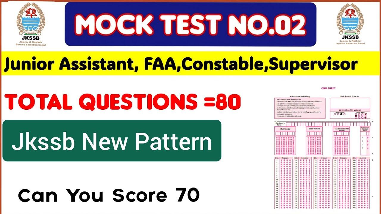 Mock Test No.2 | Can You Score 70+ | Junior Assistant | Constable | Account Assistant | Supervisor |