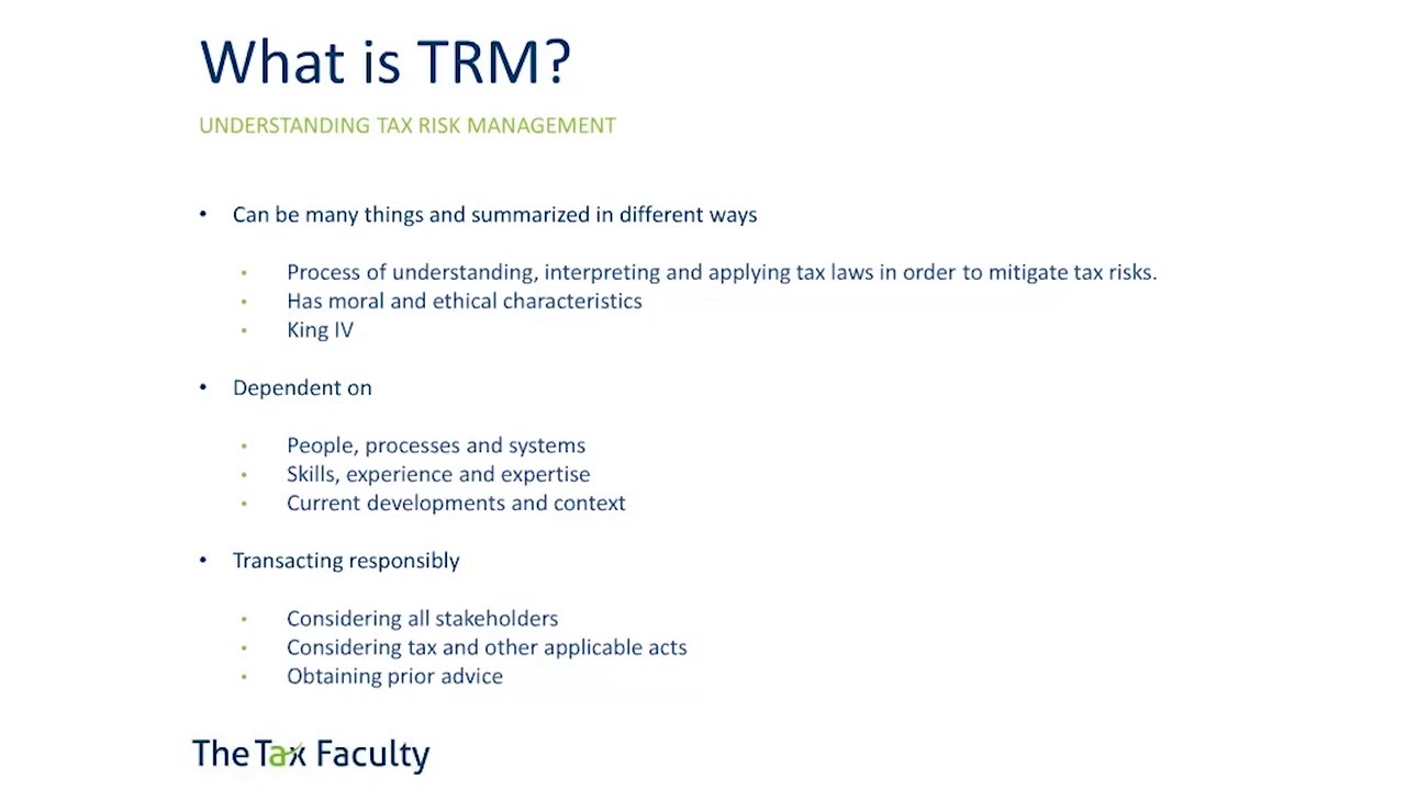 How do you manage tax risk?