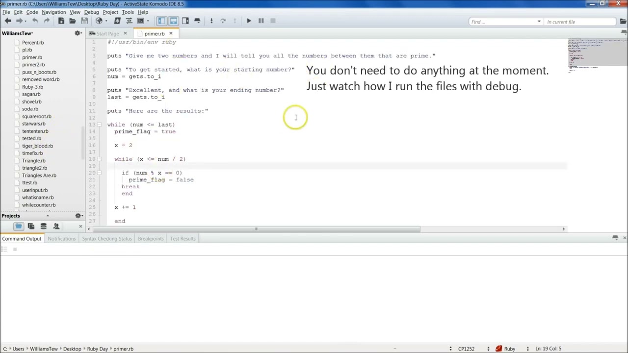 Ruby Programming   1 1   Komodo IDE