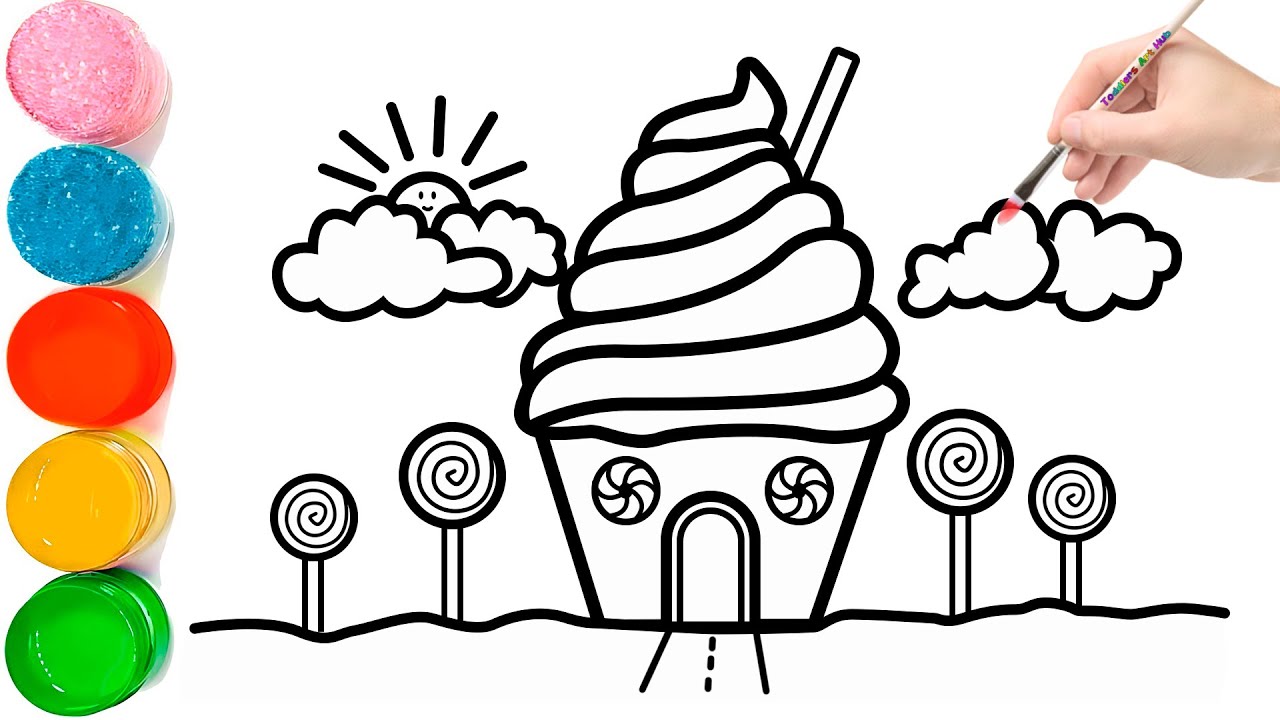 How to Draw a Candy House | Candy House Drawing for Kids