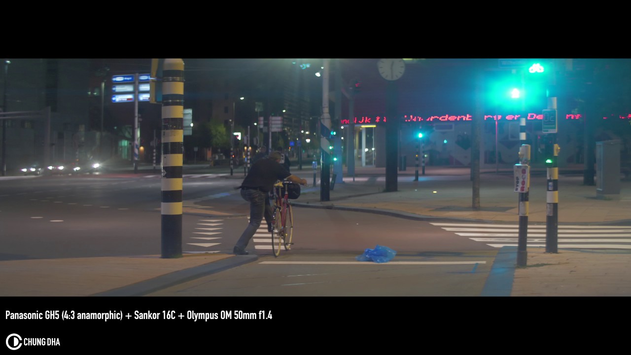 Panasonic GH5 Anamorphic Sankor 16C + Olympus 50mm f1.4 Night test by Chung Dha