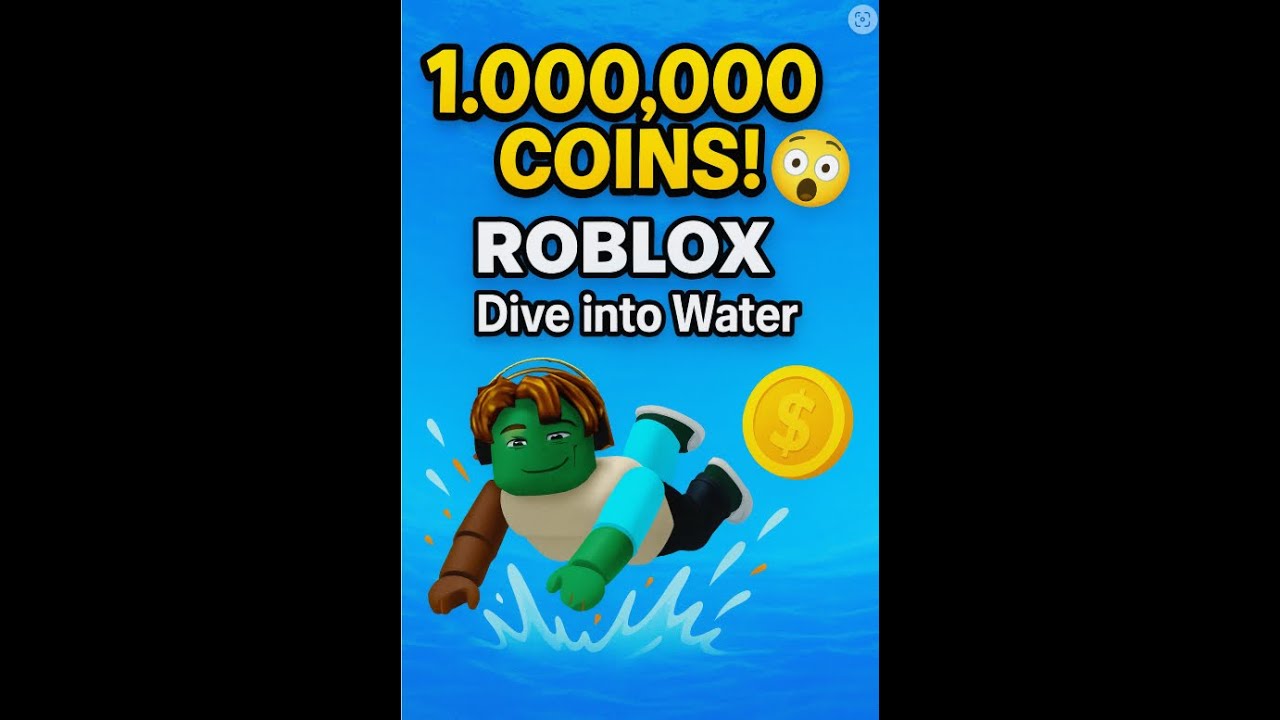 Hitting 1M coins in Roblox Dive into Water.