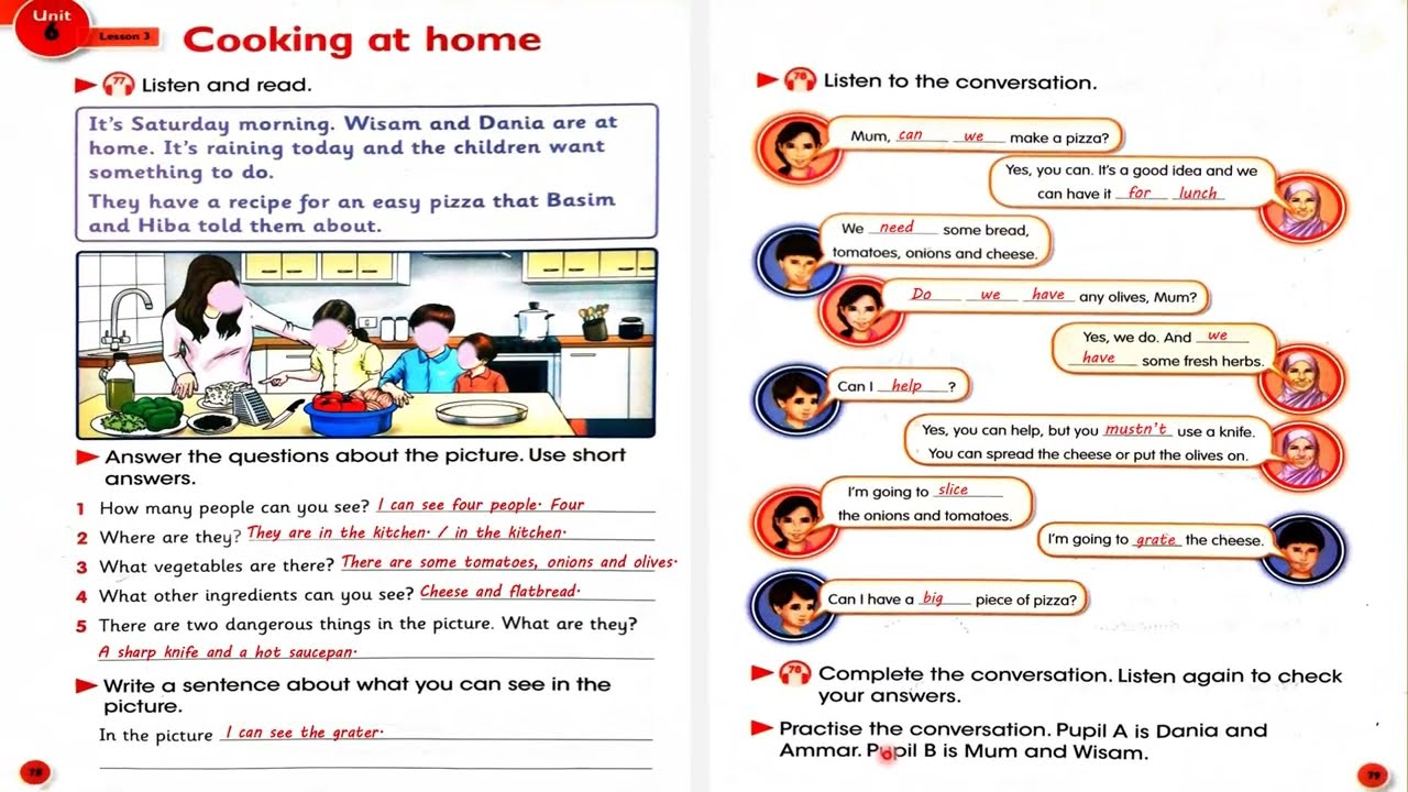 صفحة 78 و 79 انكليزي سادس