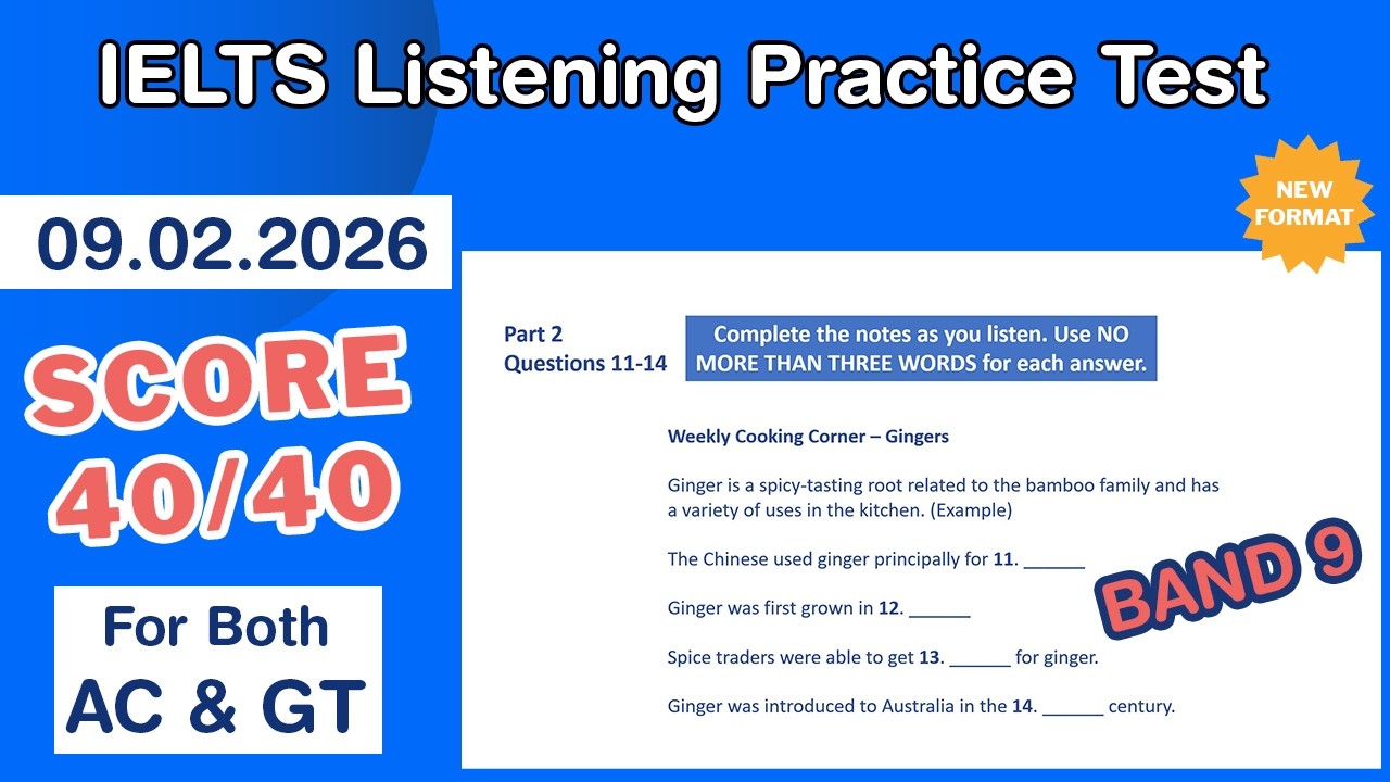 IELTS Listening Practice Test 2026 With Answers 09.02.2026 - Test #230