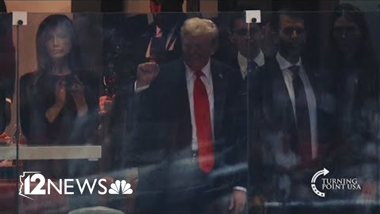 President Trump arrives at Charlie Kirk memorial