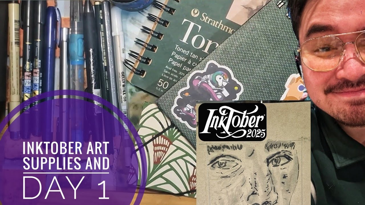 Inktober 2025: My Supplies & Day 1 Drawing Art2Heart Art Talk