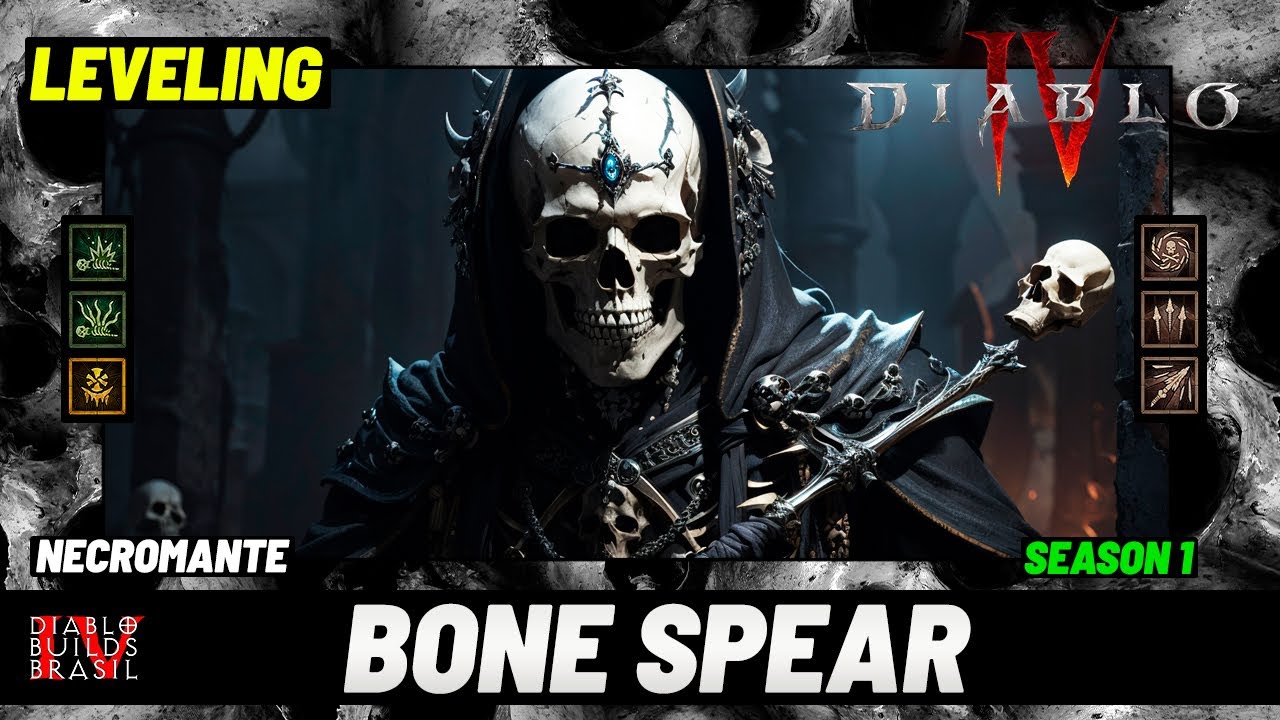 DIABLO 4: BUILD LANÇA DE OSSOS (BONE SPEAR) | NECROMANTE | LEVELING (1-50) | TEMPORADA 1