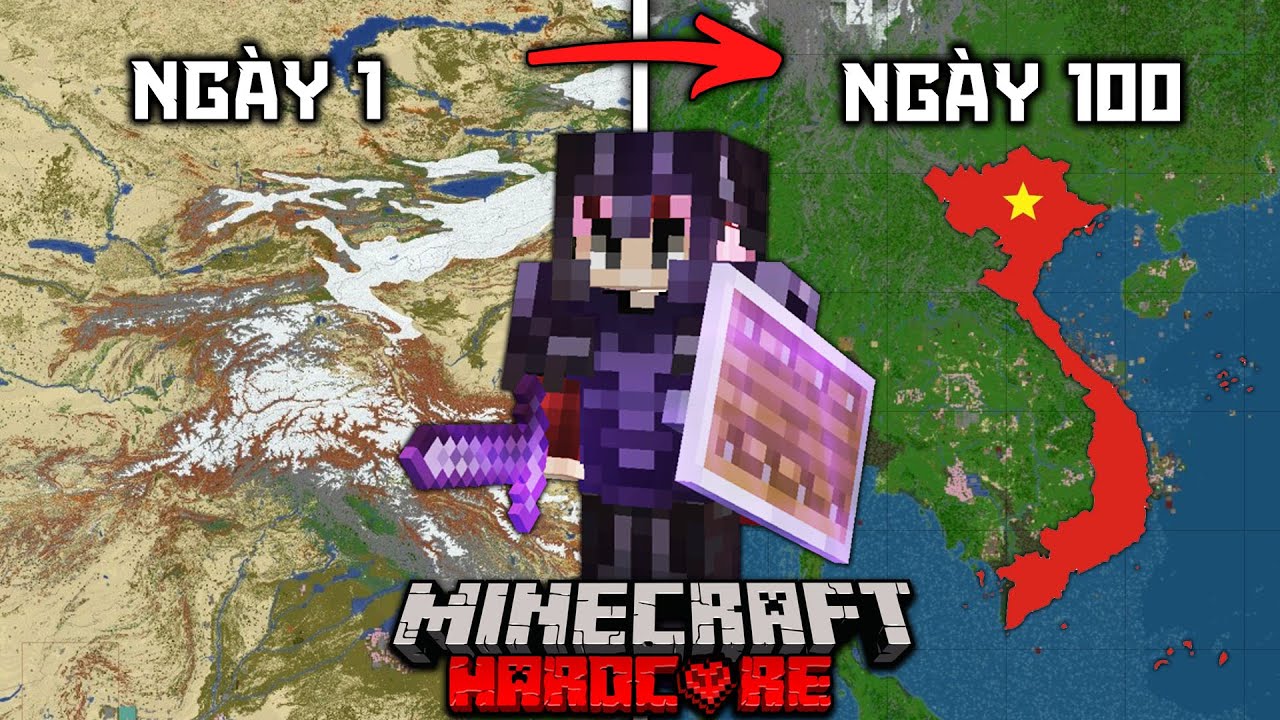 KRESH T&Oacute;M TẮT 100 NG&Agrave;Y SINH TỒN MINECRAFT TR&Aacute;I ĐẤT !!