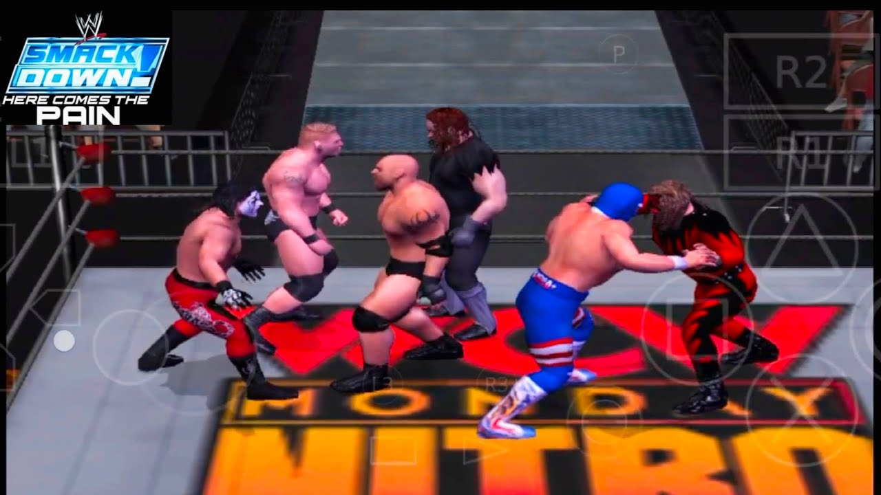 WWE SmackDownpain ultimate edition triple threat tag titel match aethersx2 mobile 