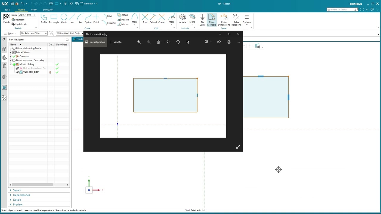 Siemens NX 2008- Useful Sketcher Relations Tip