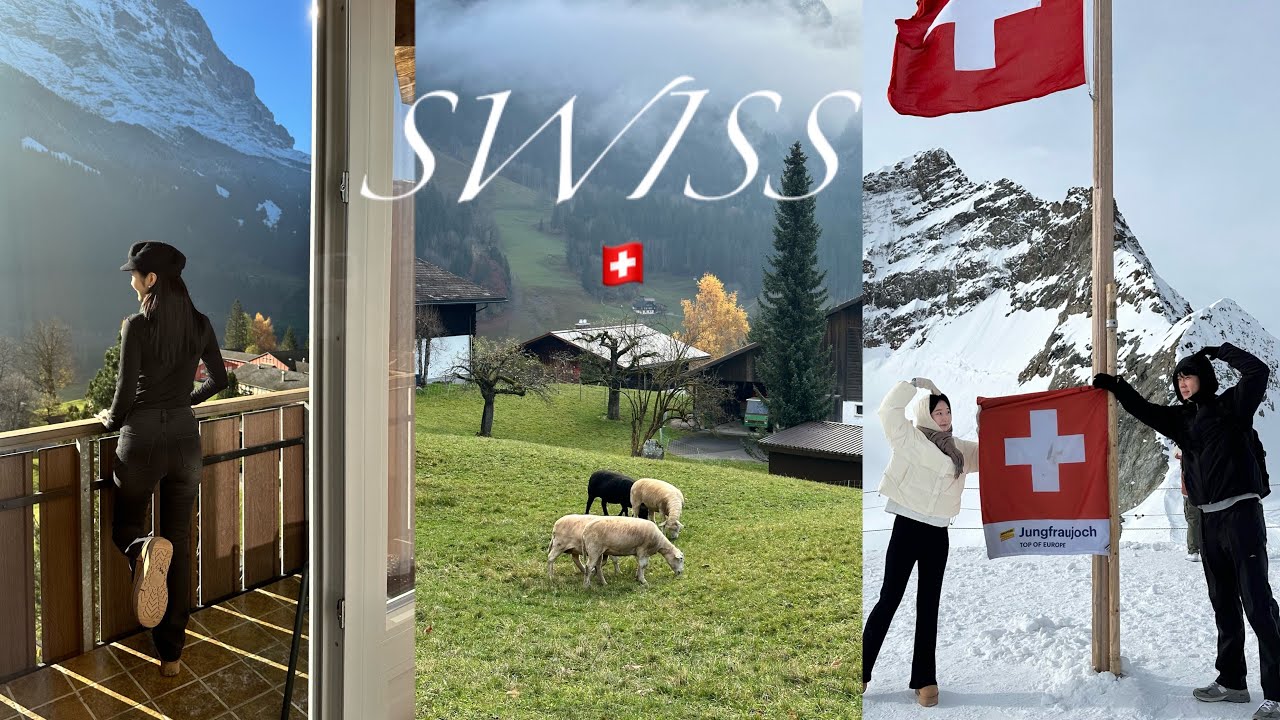VLOG | 🇨🇭스위스 신혼여행🚂, 인생 첫 유럽여행, 융프라우, 인터라켄, 그린델발트, 베른, 바젤, 11월 스위스 날씨•맛집•추천코스•꿀팁