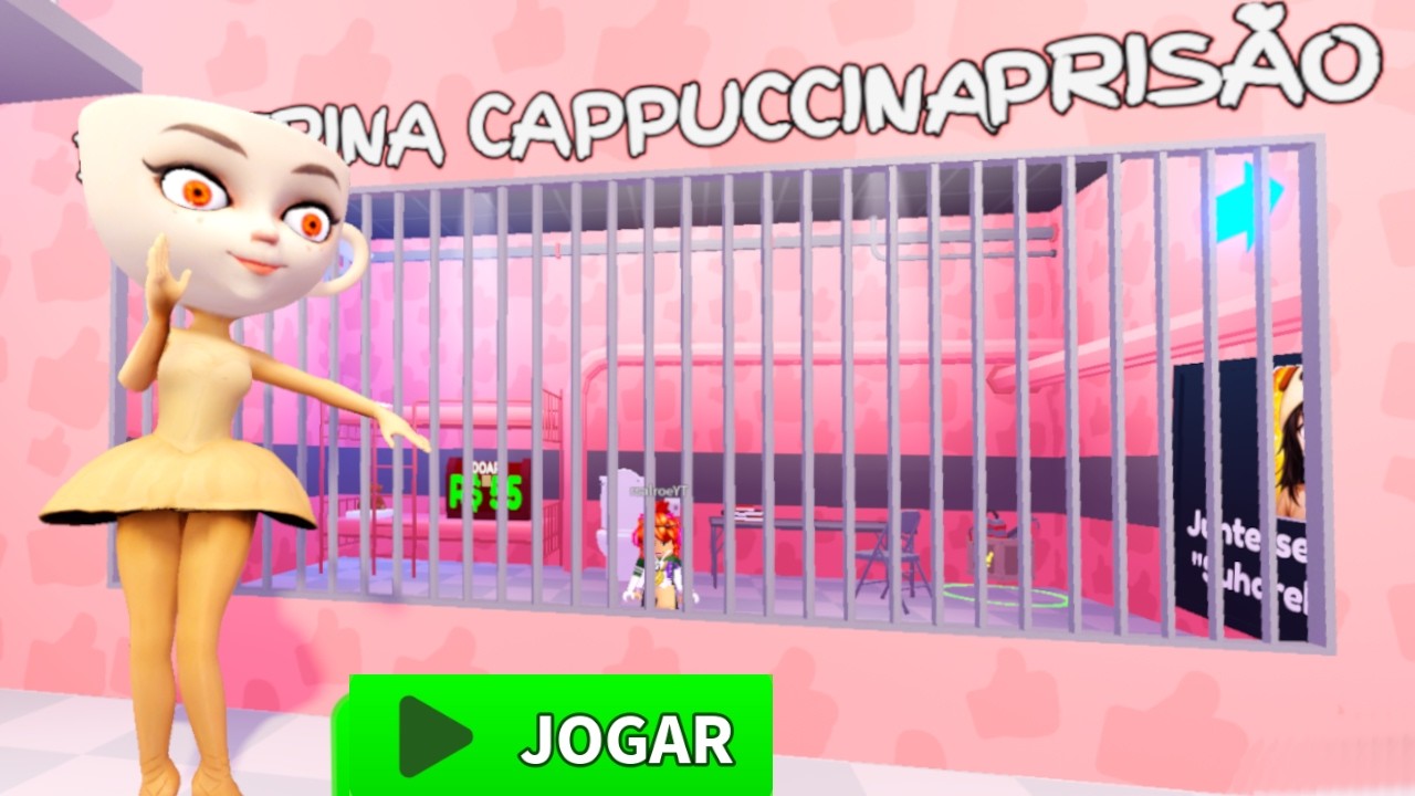 ESCAPAR da BAILARINA CAPPUCCINA em PRISON RUN | CORRA DA CELA PRISÃO da BAILARINA ☕ NO ROBLOX