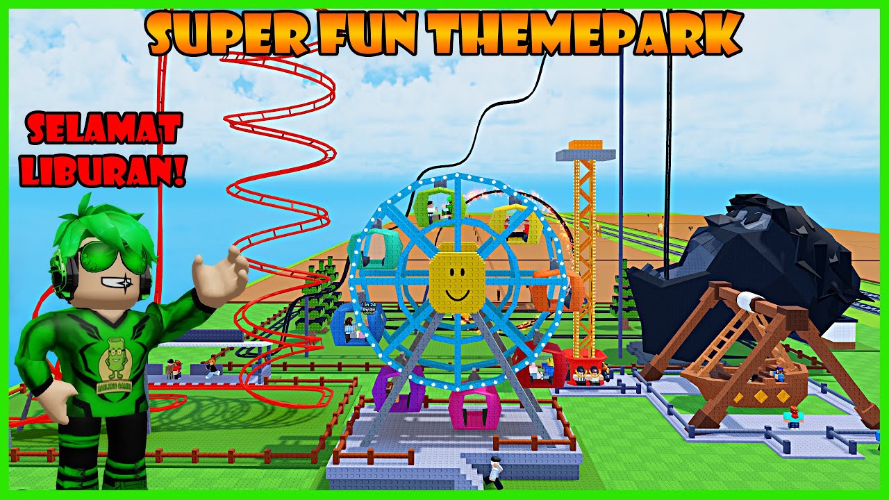 Aku Membangun Taman Bermain Dengan Wahana Extreme Untuk Liburan Keluarga - Roblox My Themepark