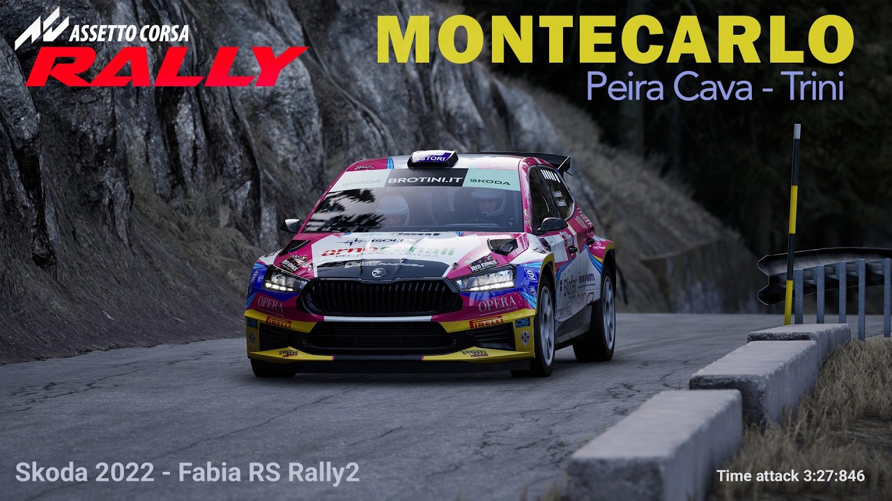 Assetto Corsa Rally - Principato di Monaco - Peira Cava - TriniSkoda - 2022 Fabia RS Rally2