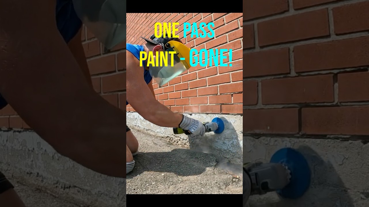 FAST Paint Removal with Grinder + Masonry Wheel #shorts