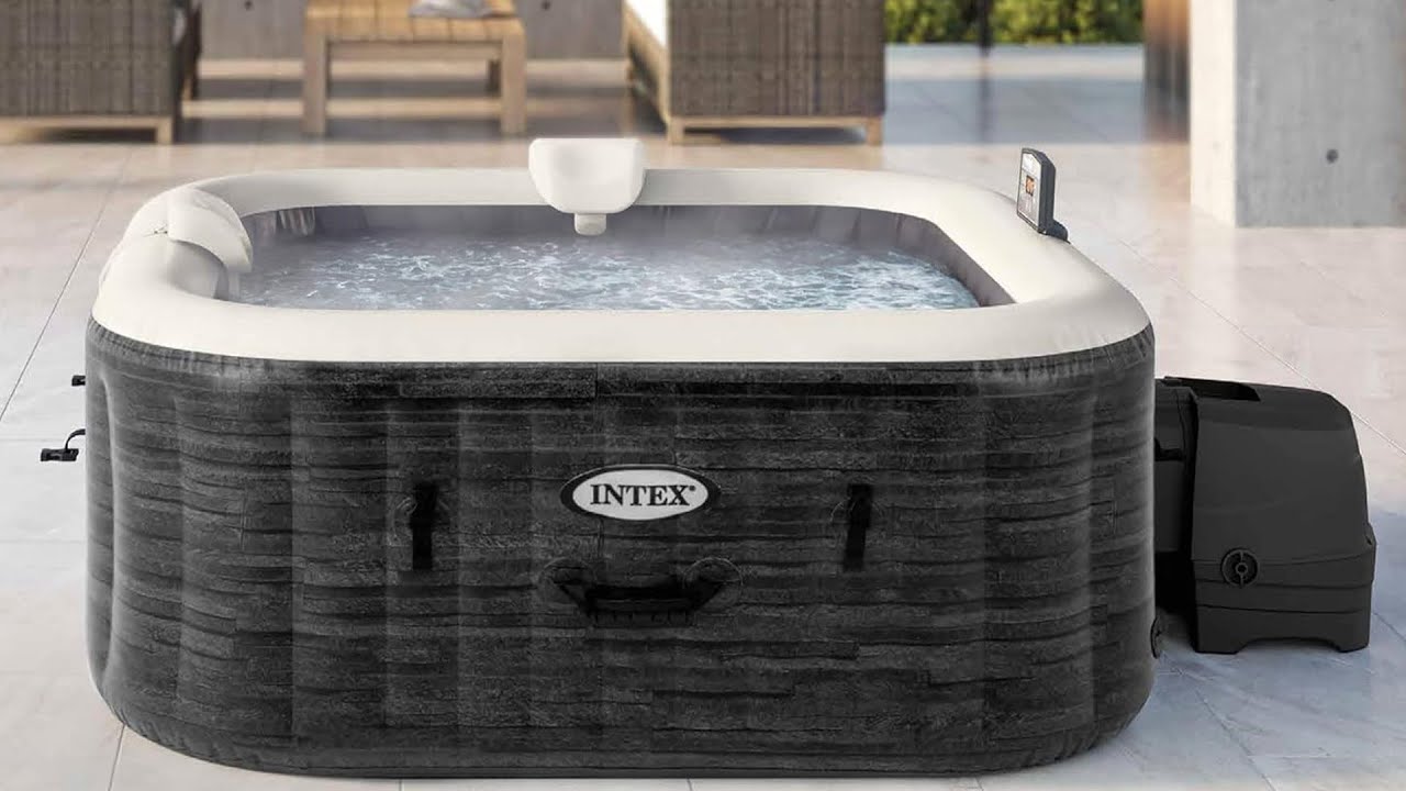 Intex Pure Spa 4 Places Gris Ardoise : Détente et relaxation en famille - avis