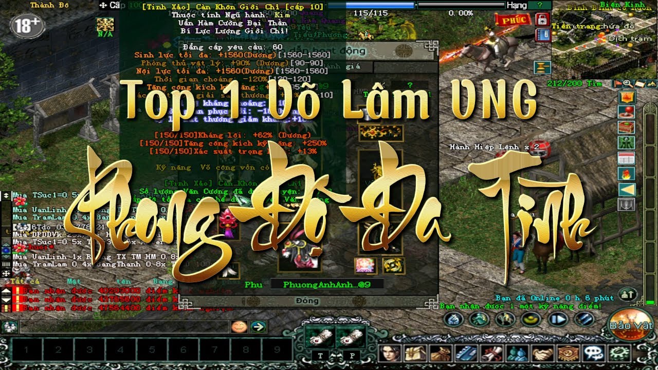 TOP 1 SEVER VLTK VNG - VÕ LÂM CHÍ TÔN : PHONG ĐỘ ĐA TÌNH HIỆN TẠI RA SAO ???
