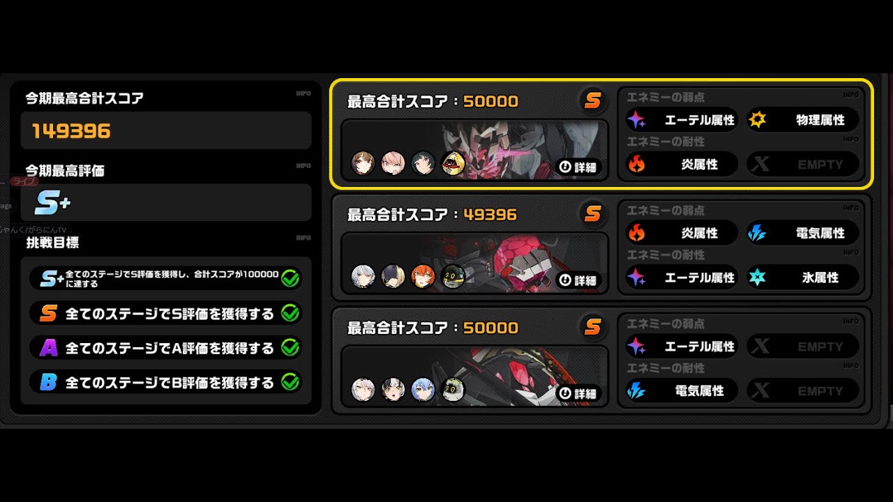 【ゼンゼロ】1/09激変3ボス S無凸　合計177秒&149396pt 