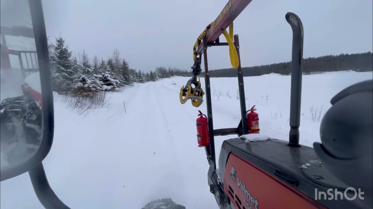 Keväistä puun ajoa Valmetilla ja ketju murheita lumisella matkalla.