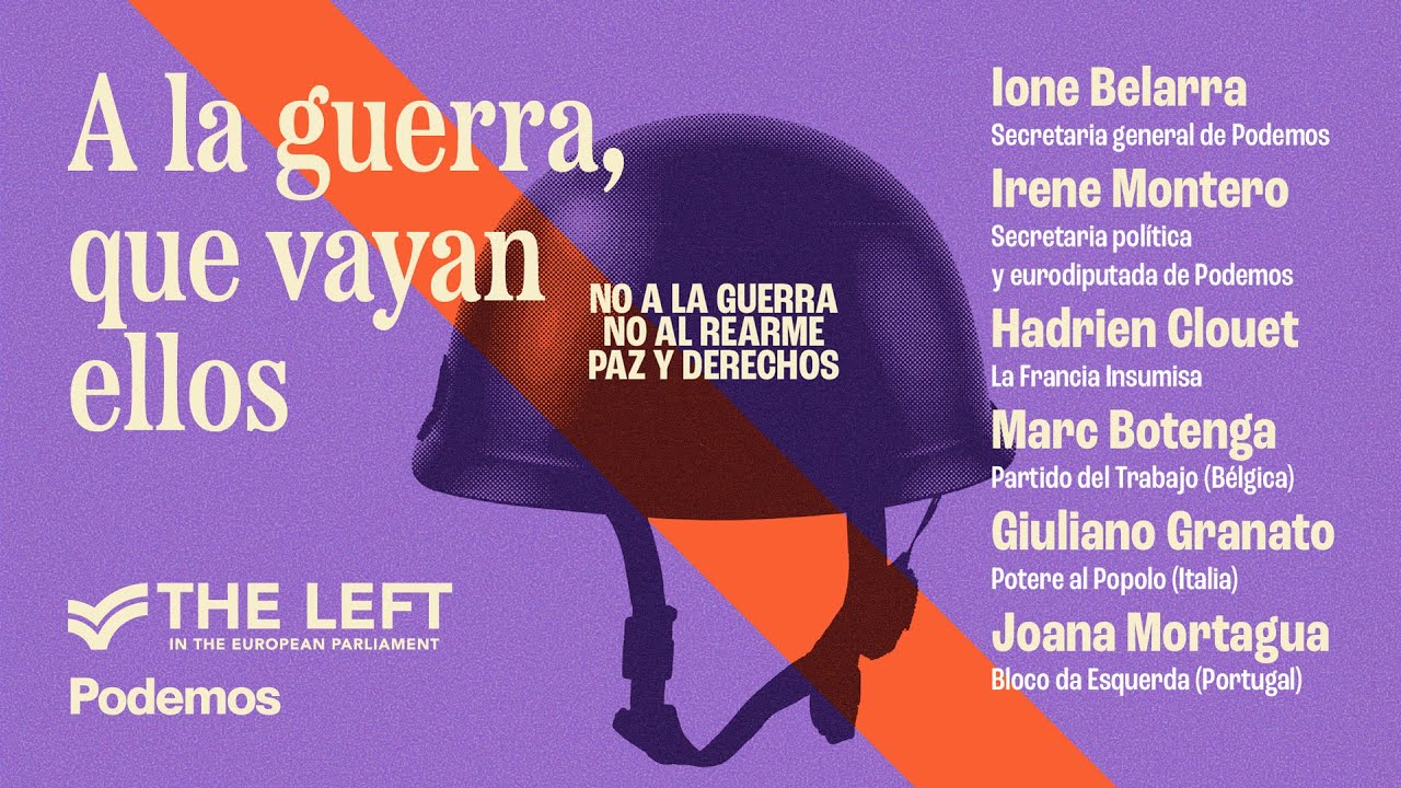A la guerra, que vayan ellos. Ione Belarra e Irene Montero. Acto en Madrid