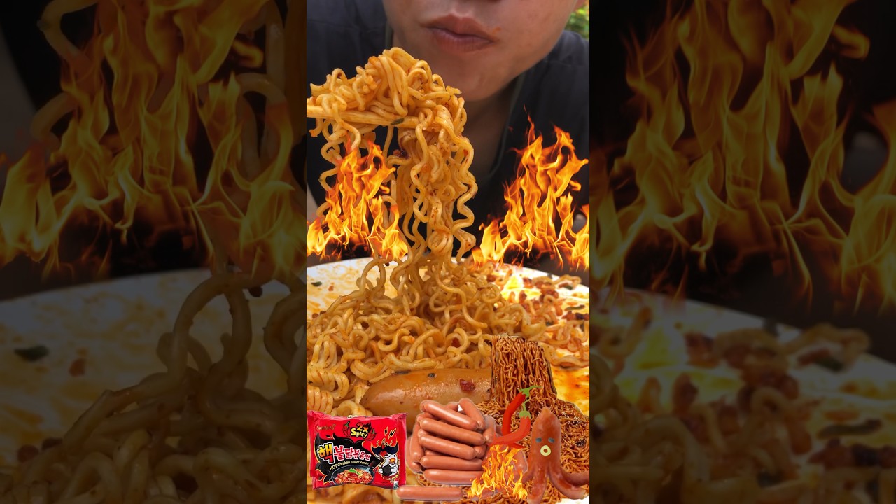 Eat very spicy noodles. 💥🍝🍝🥵😡 #asmr #food #phmukbang #mukbang #eating