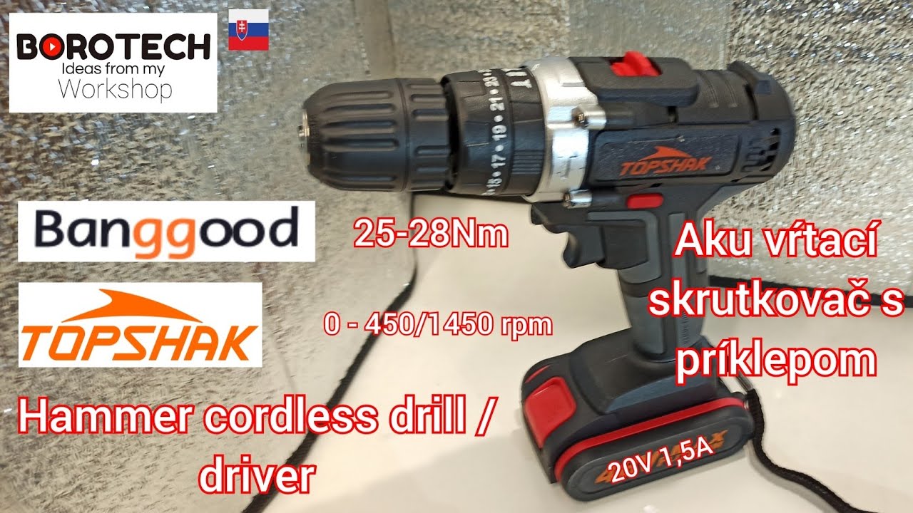 #189 - Обзор - Аккумуляторный перфоратор TopShak TS-ED1 от Banggood