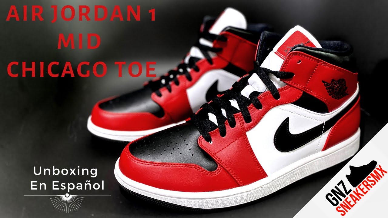AIR JORDAN 1 MID CHICAGO TOE UNBOXING En español GnzSneakersMx