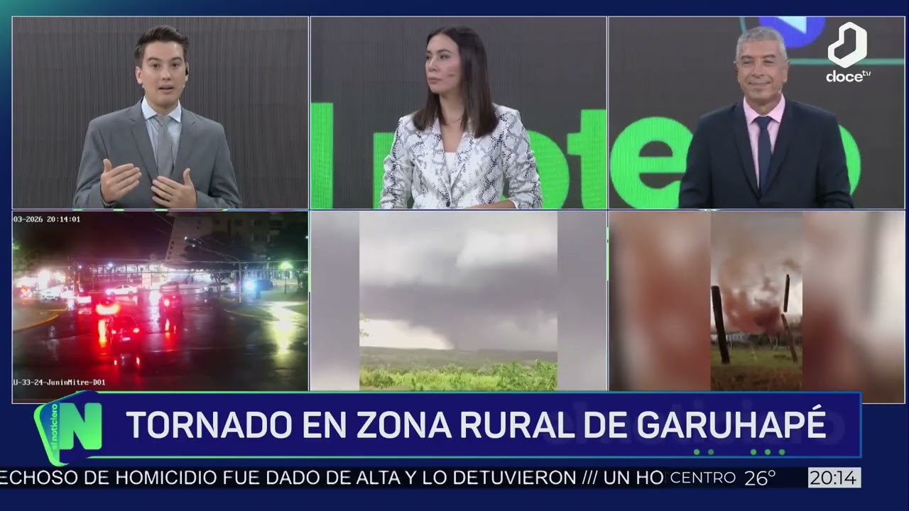 #ElNoticiero: un tornado en Garuhapé y un temporal golpeó a Posadas