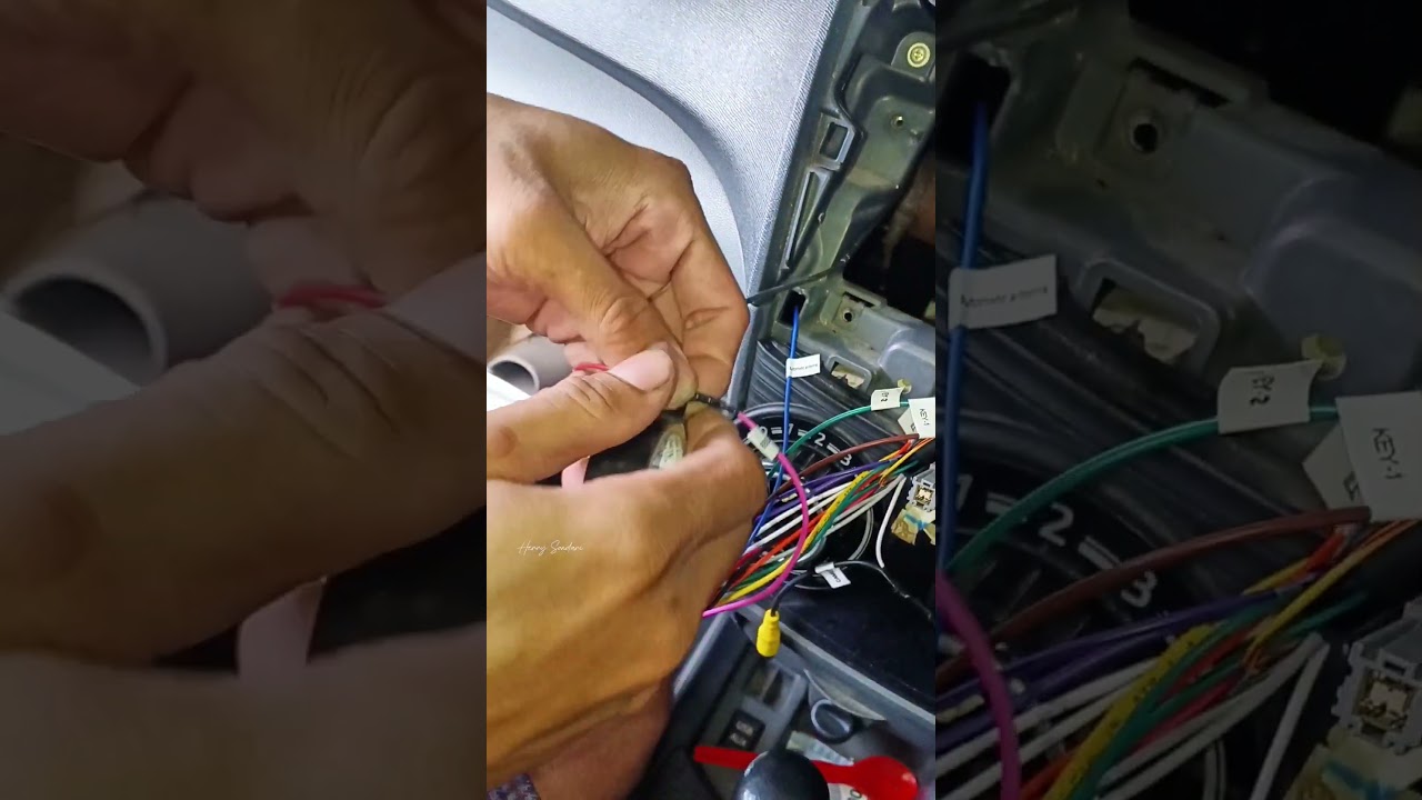 cara menyambung dan menghubungkan kabel kamera parkir mobil Avanza 