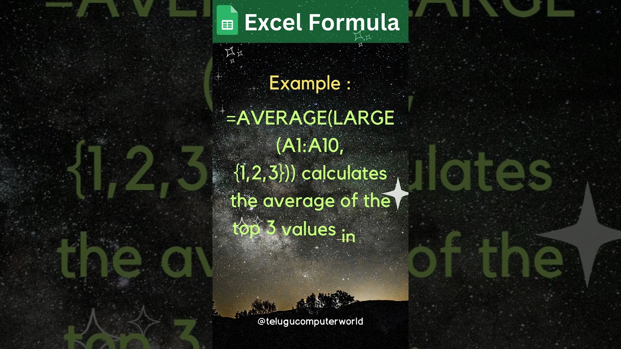How do you calculate the average of the top n values in a range in Excel