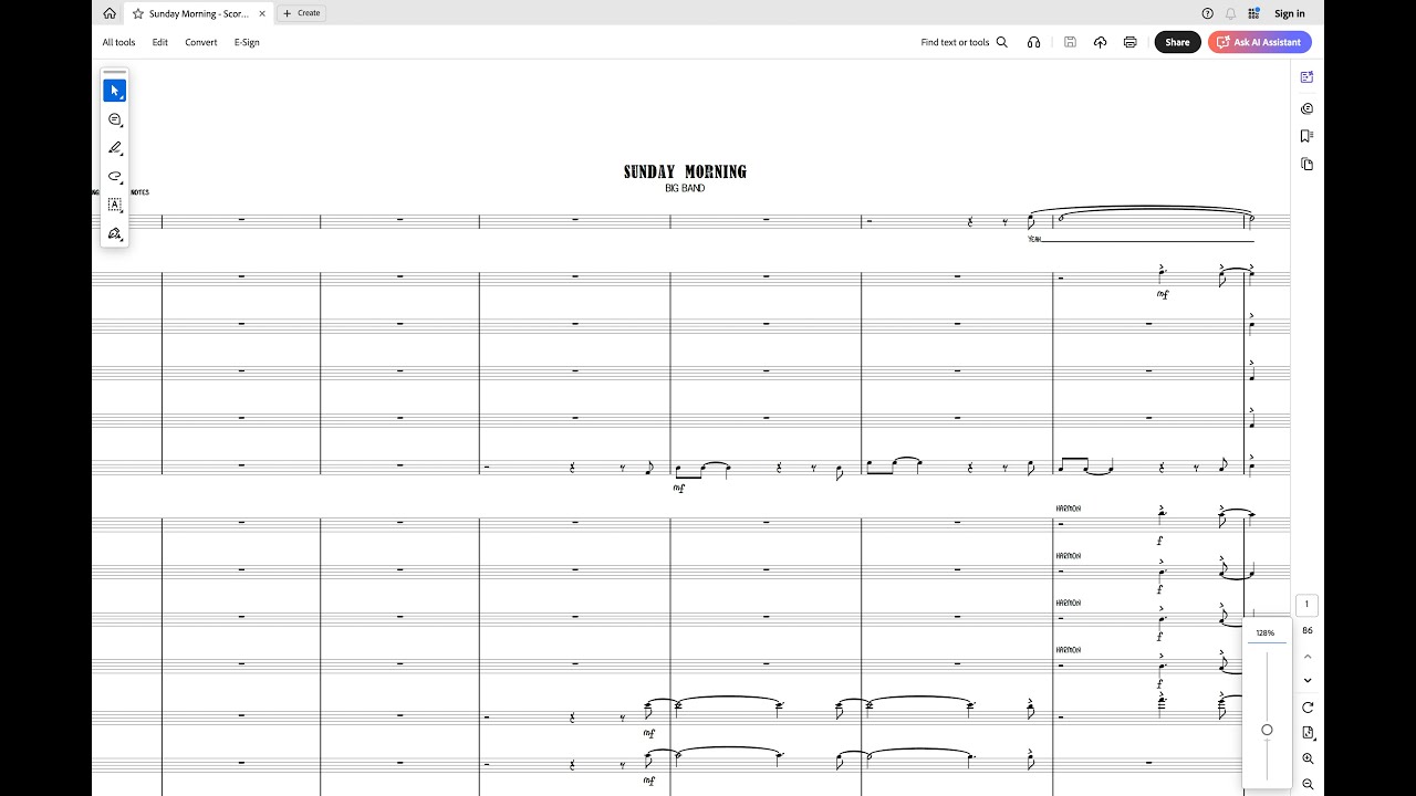 Sunday Morning for Vocal and Big Band