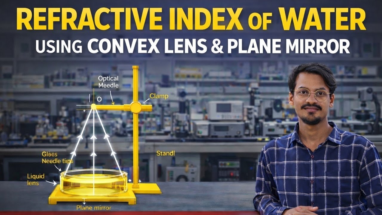 Refractive Index of Water Practical | Convex Lens & Plane Mirror | Physics Experiment