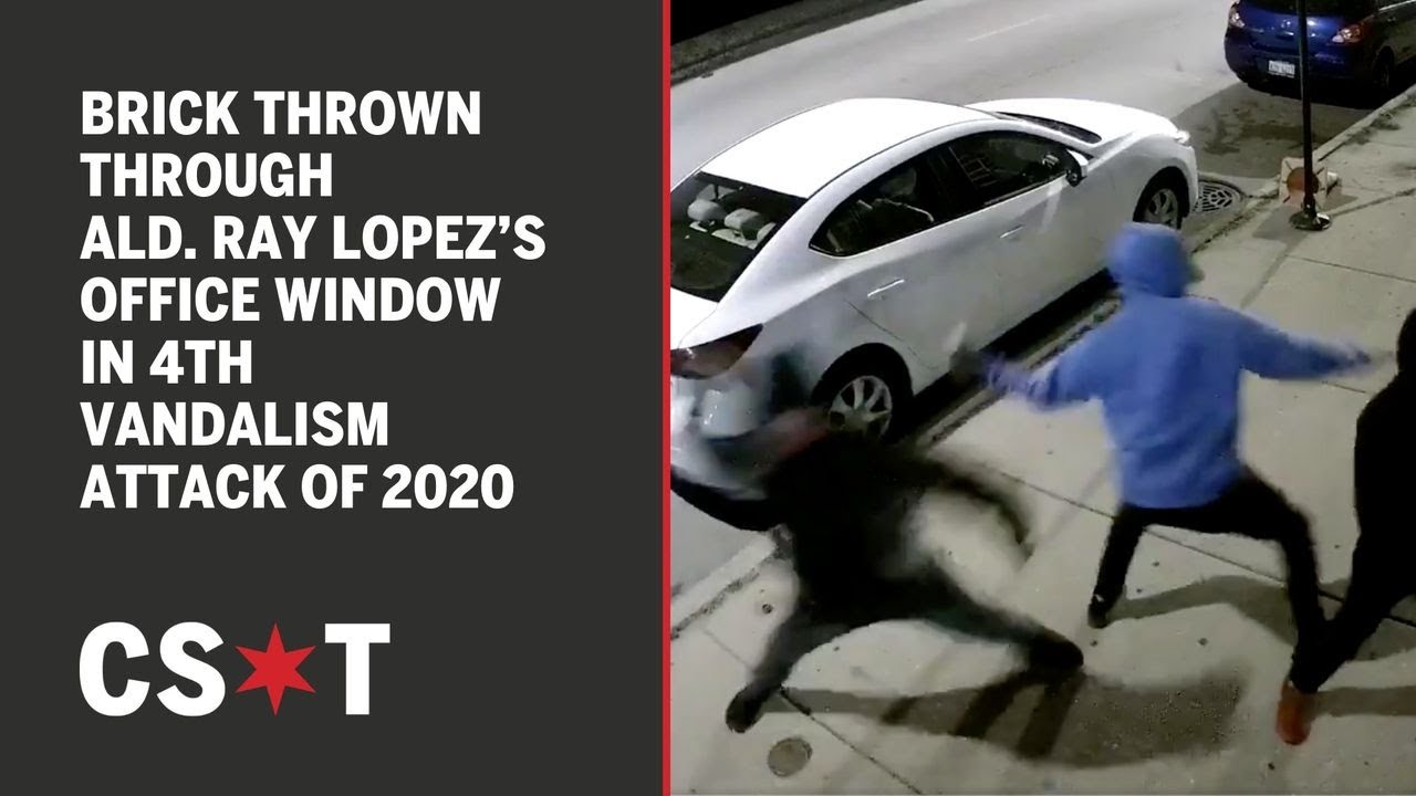 Surveillance video shows brick thrown through Ald. Ray Lopez&rsquo;s office window