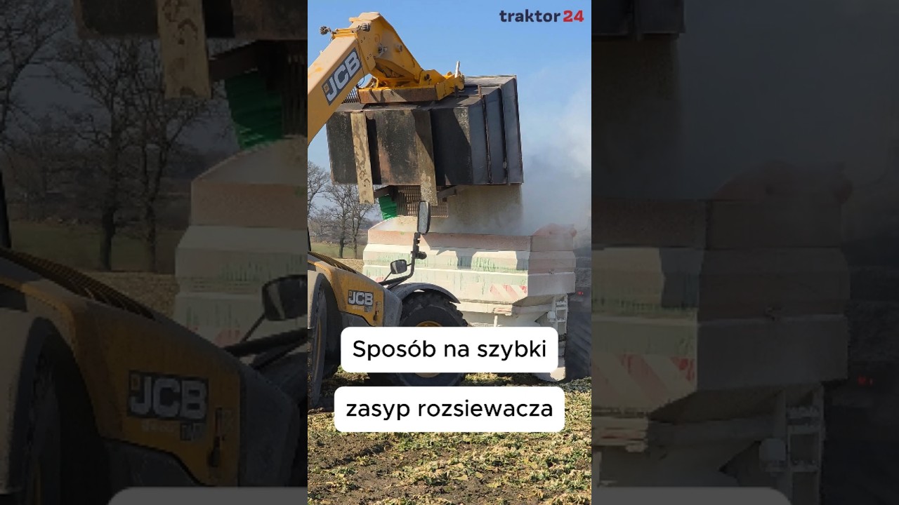 Szybkie napełnianie rozsiewacza nawoz&oacute;w #jcbagriculture