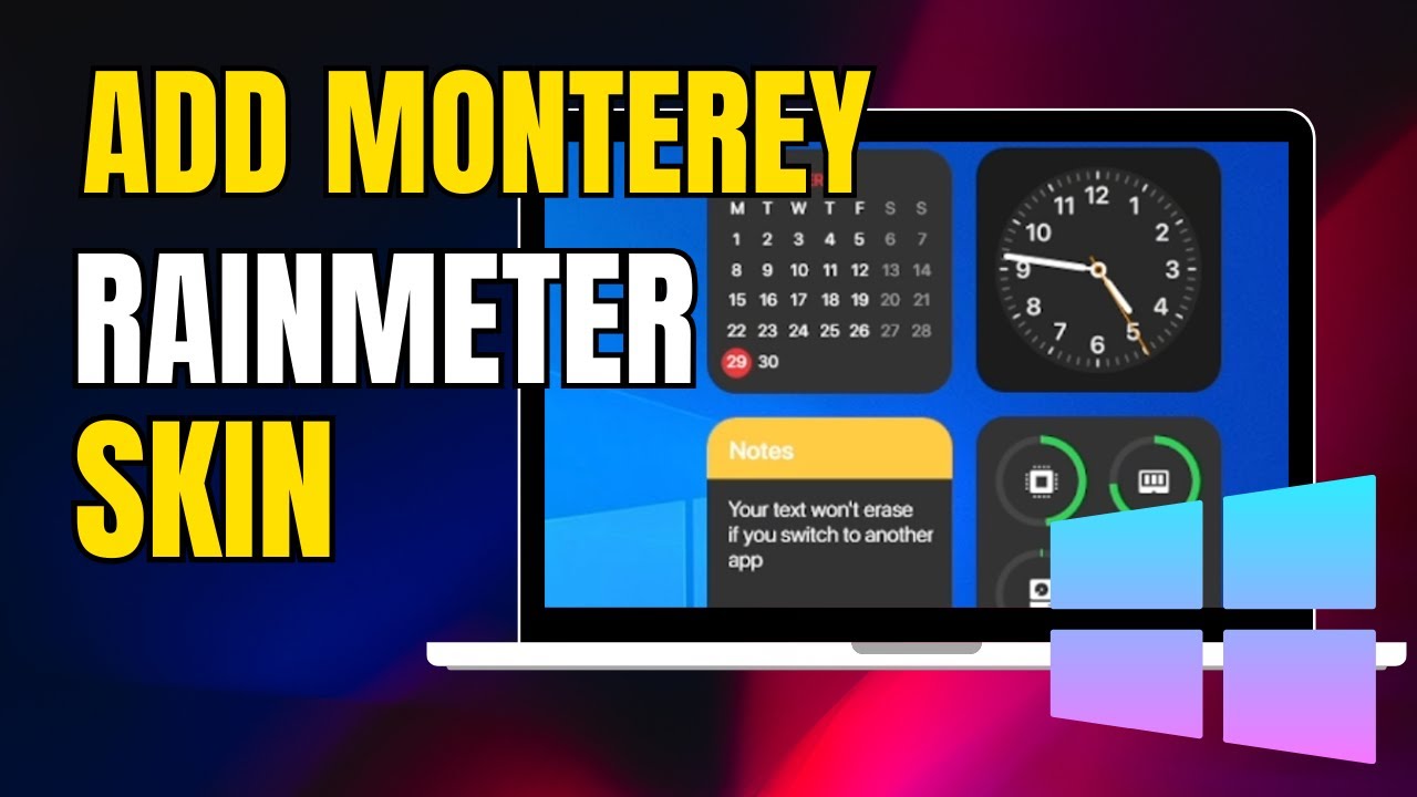 Как добавить скин Monterey Rainmeter в Windows 10 (полное руководство)
