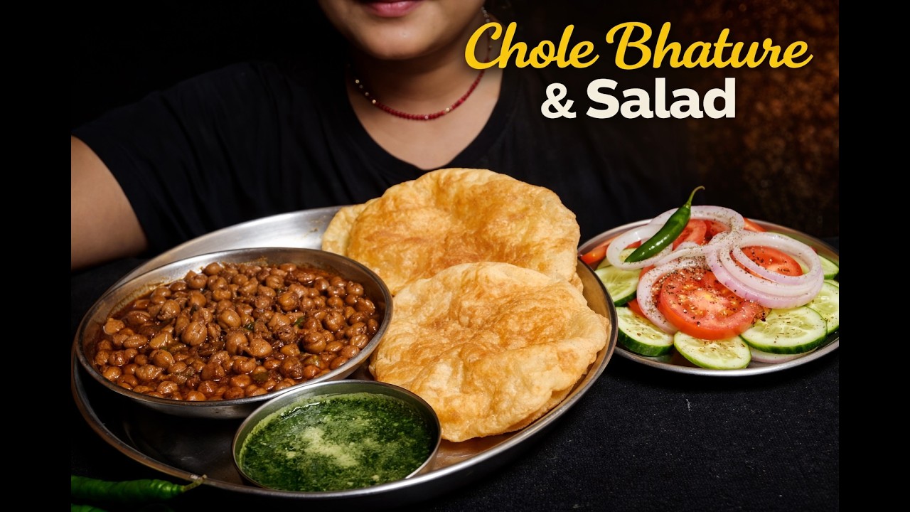 Eating Lots of spicy Chole + Bhature + Dahi + Jalebi +  Indian tasty khana + ASMR +  Mukbang