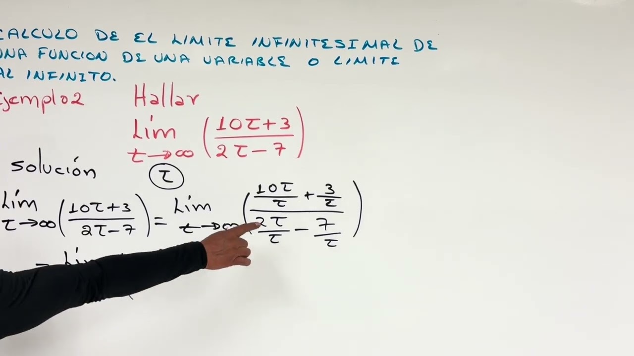 EJEMPLO2 DE LÍMITE INFINITESIMAL O AL INFINITO PARA FUNCIONES DE UNA SOLA VARIABLE 