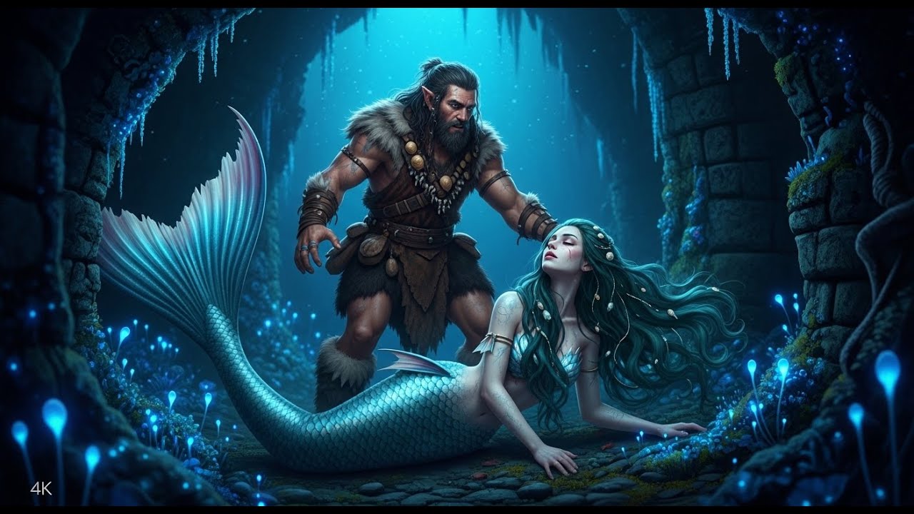 Prehistoric Human Saves a Dying Mermaid - Dark Secrets in the Cave