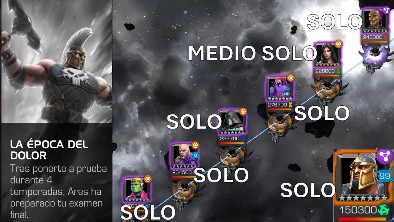Epoca del dolor (Epoch Of Pain) - LINEA 1 + ARES BOSS SOLO - CIENTIFICO Y TECNO - Marvel MCOC