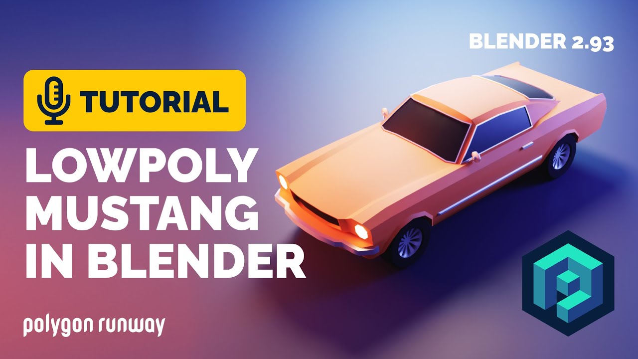 Полное руководство по созданию низкополигональной модели автомобиля в Blender — Mustang 1965 года...