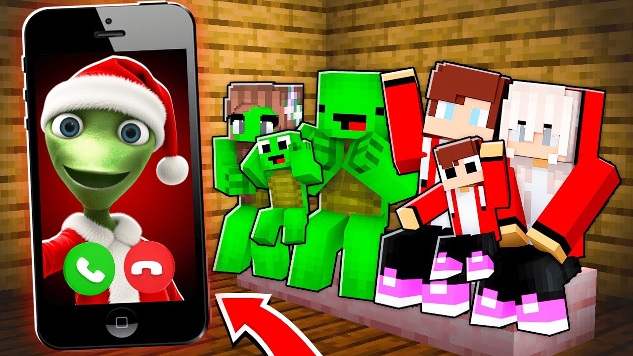 Why CHRISTMAS DAME TU COSITA Called JJ and Mikey Family at Night in Minecraft! - Maizen