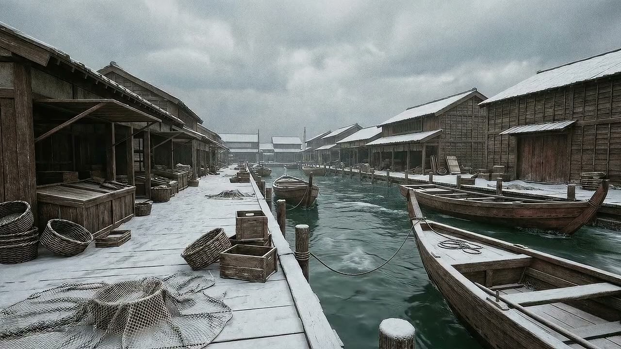 Relaxing BGM: Winter Canal of the Old Merchants