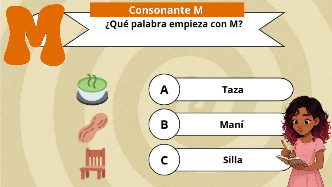 La Letra M | Quiz para Niños de Primero