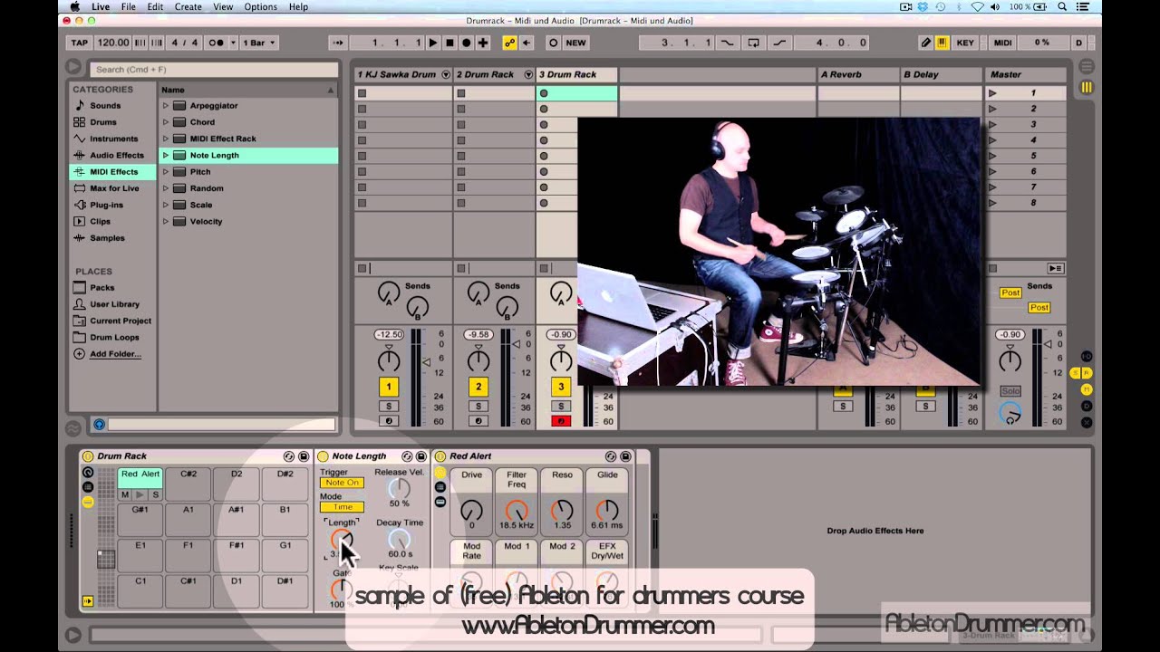 Electronic drums with Ableton Live Tutorial - Ableton Drum Rack via drums