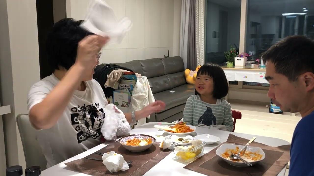 #스파게티 저녁식사(짜증내는 사랑이ㅜ) #먹방