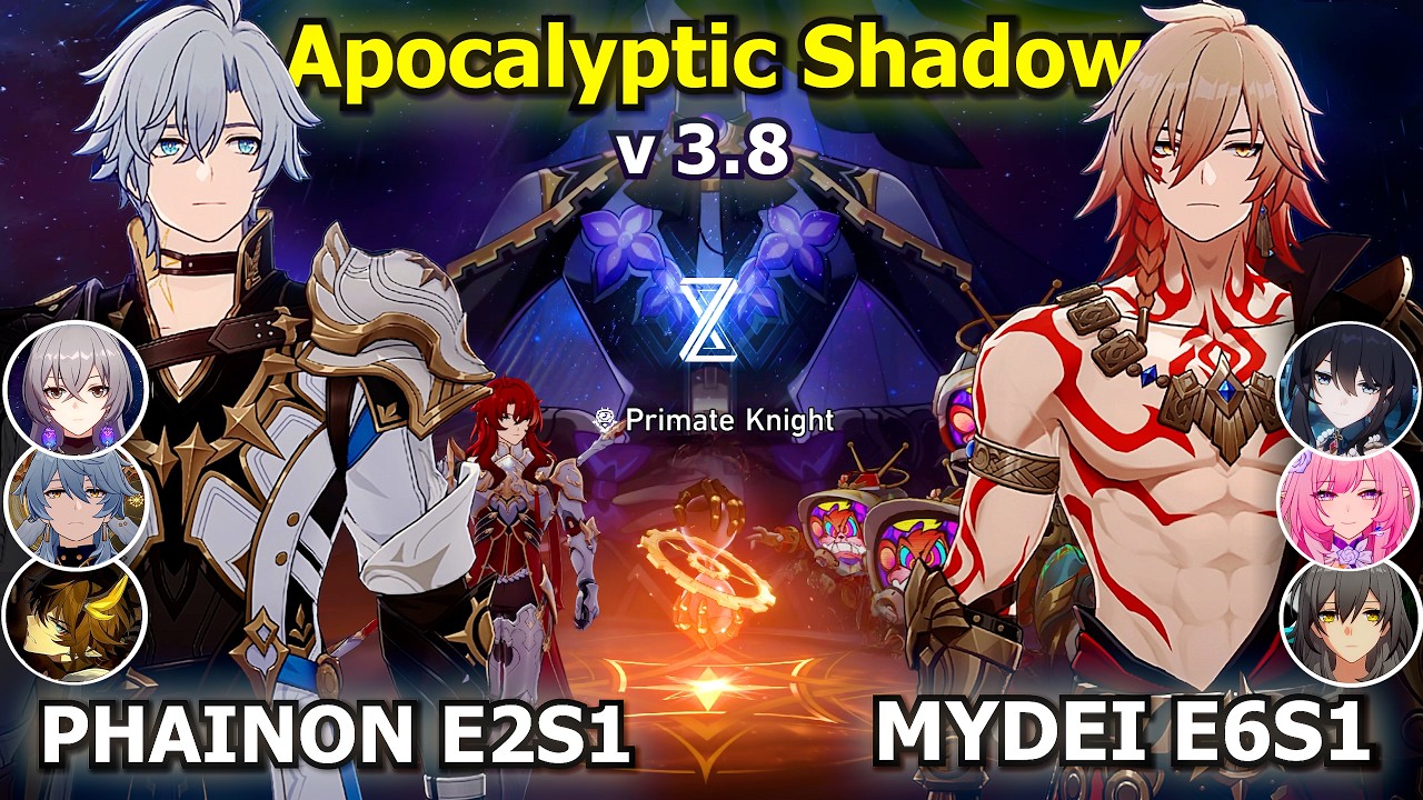 NEW Apocalyptic Shadow 3.8 | E2S1 Phainon E0S1 Sunday | E6S1 Mydei E0S0 Cyrene | | Honkai: Star Rail