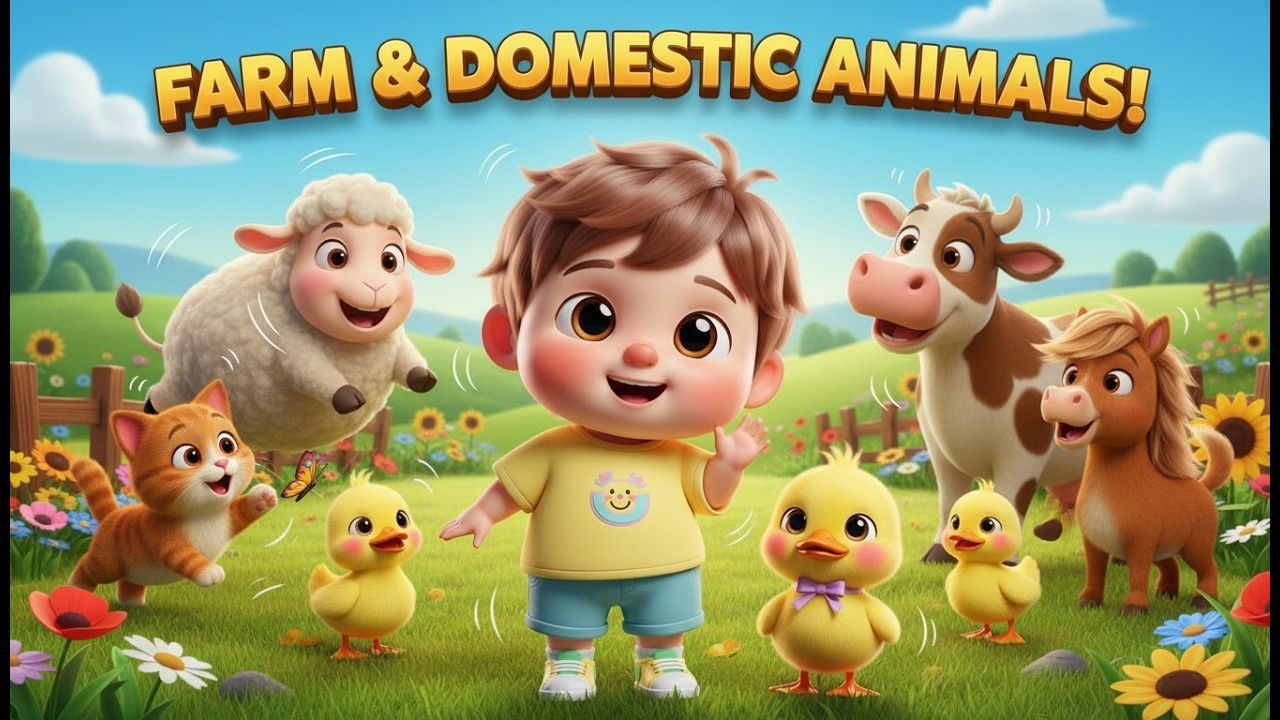 Farm & Domestic Animal – Nursery Rhyme, Animal Sounds, and Playful Learning